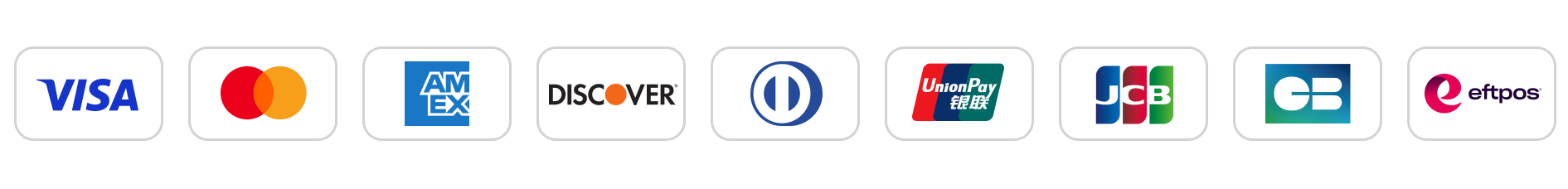 Visa and Mastercard accepted